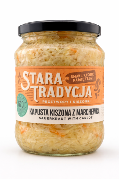 Kapusta Kiszona z Marchewką 640g – Stara Tradycja